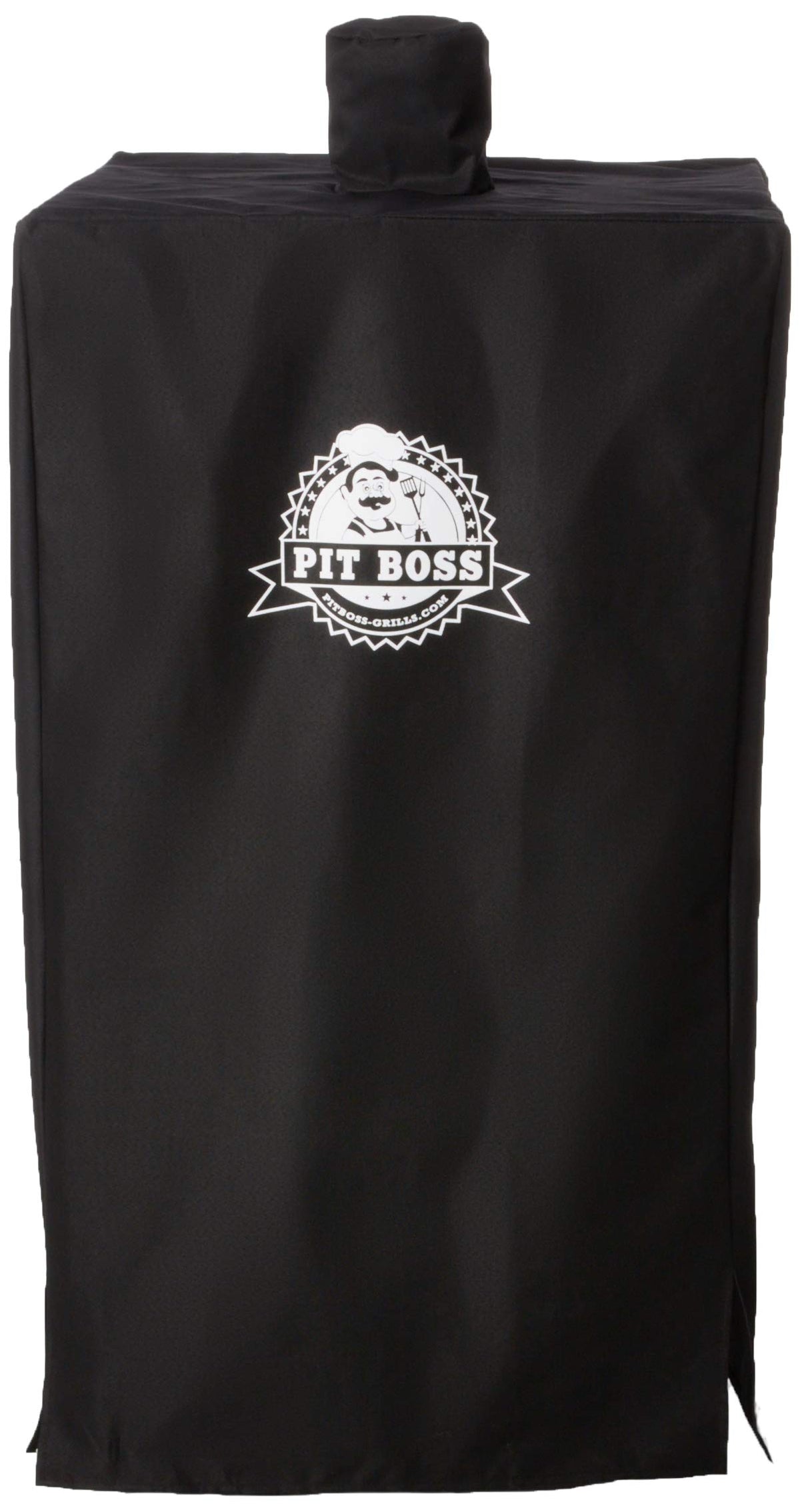 Pit Boss 73752 smoker cover guards the hopper area for all-season durability.
