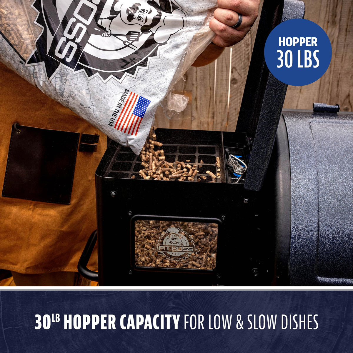 Pit Boss Navigator 850 porcelain-coated grids for versatile cooking layouts