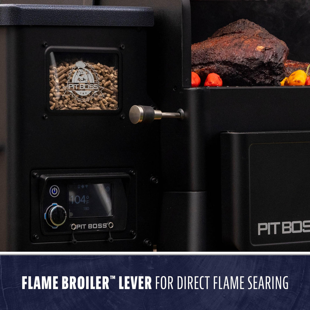 Pit Boss Navigator 850 storage shelves and tool hooks for organization