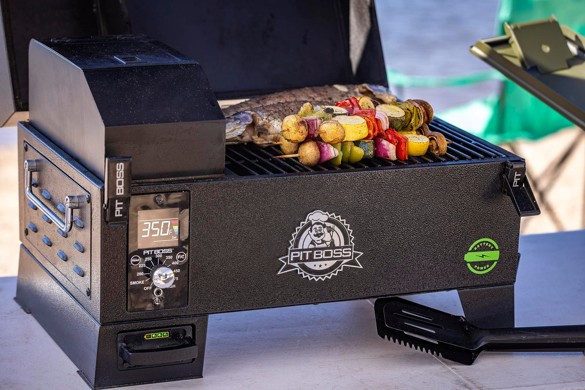 Pit Boss PB150PPB grease management tray keeps the cook space clean.