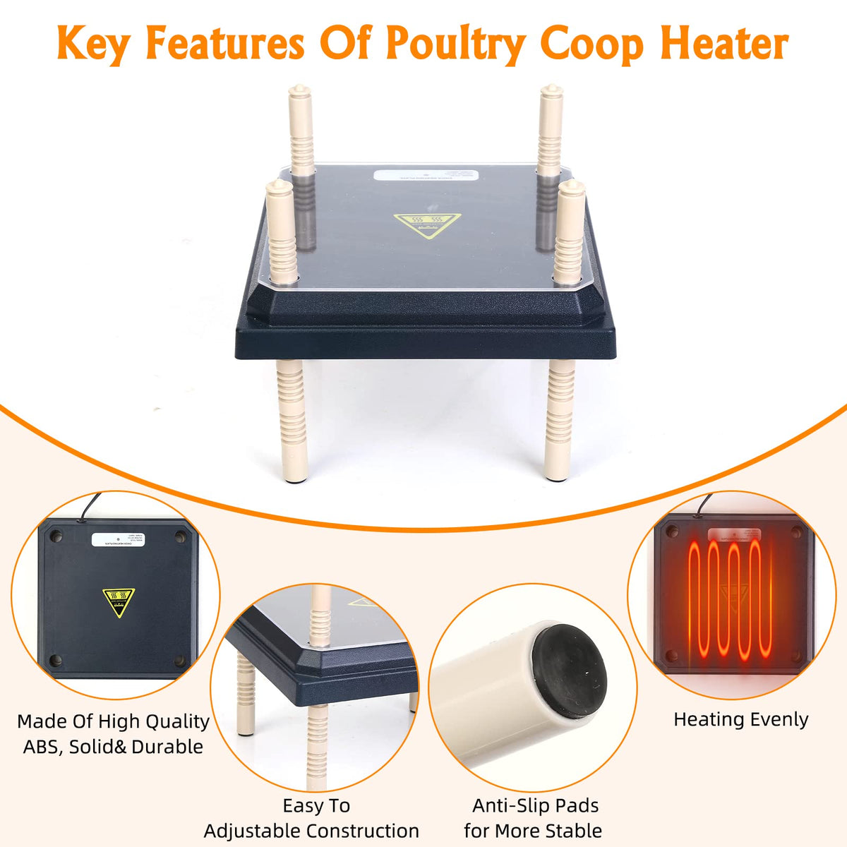 Pitalok ABS-built, durable, easy-assemble brooder heater for poultry setups.