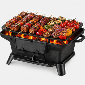 PitInnov hibachi grill portable with convenient carry handles for on-the-go outdoor cooking.
