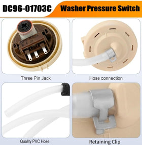Piumeif DC96-01703C water pressure hose connected for reliable sensing