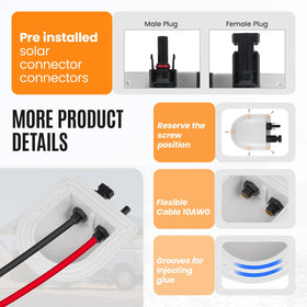 Pjerjzn 10AWG copper solar cables pre-attached for low resistance power