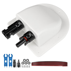 Pjerjzn dual-entry gland assembly demonstrates weatherproof housing for solar RV and marine use.