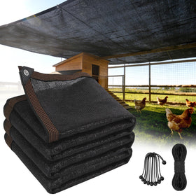 PJT 75% shade cloth over a chicken coop showing cooler shade and airflow.