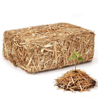 PJT Organic Garden Straw Mulch packaging shown for clean, weed-free gardening.