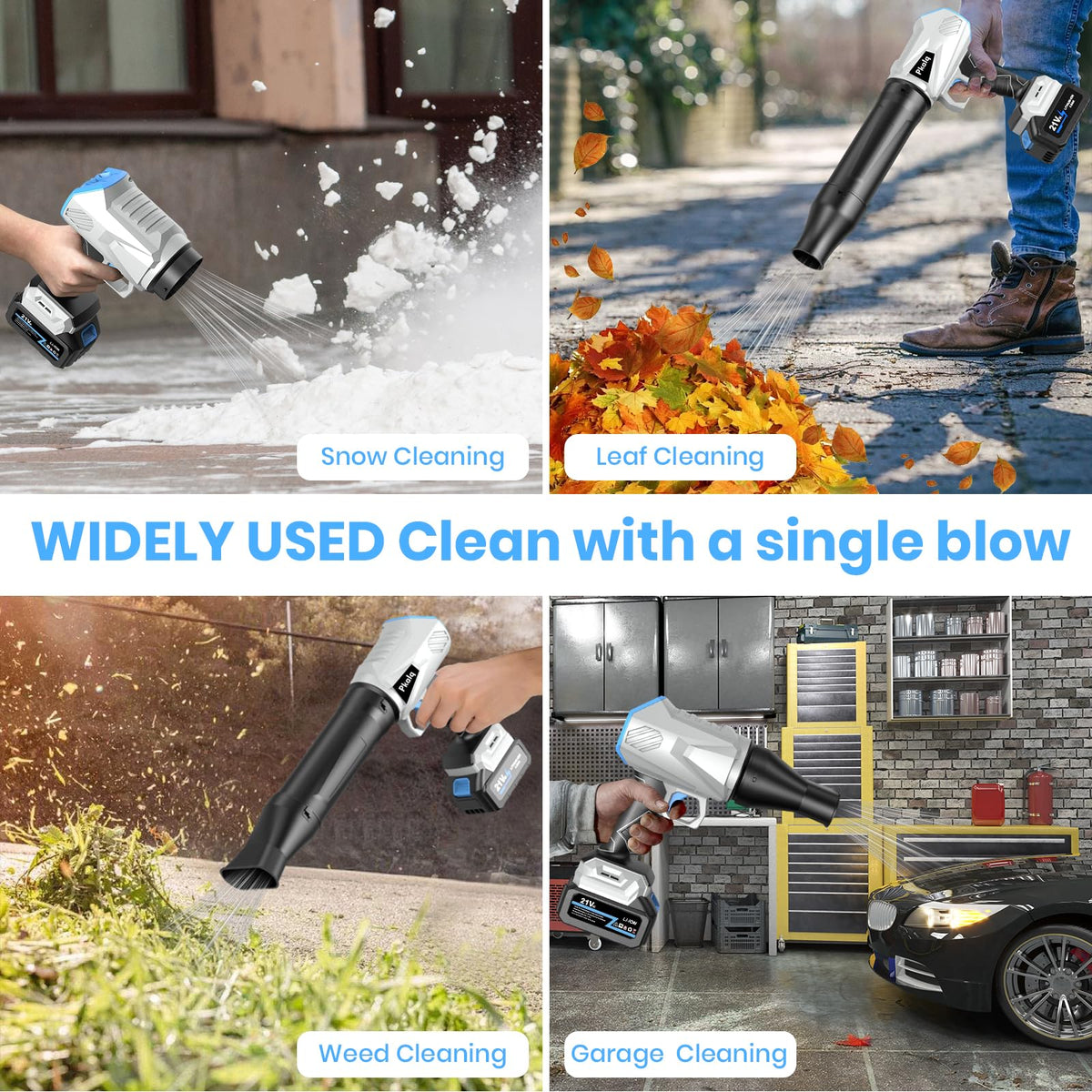 Pkalq Leaf Blower Cordless with fast charger for quick setup