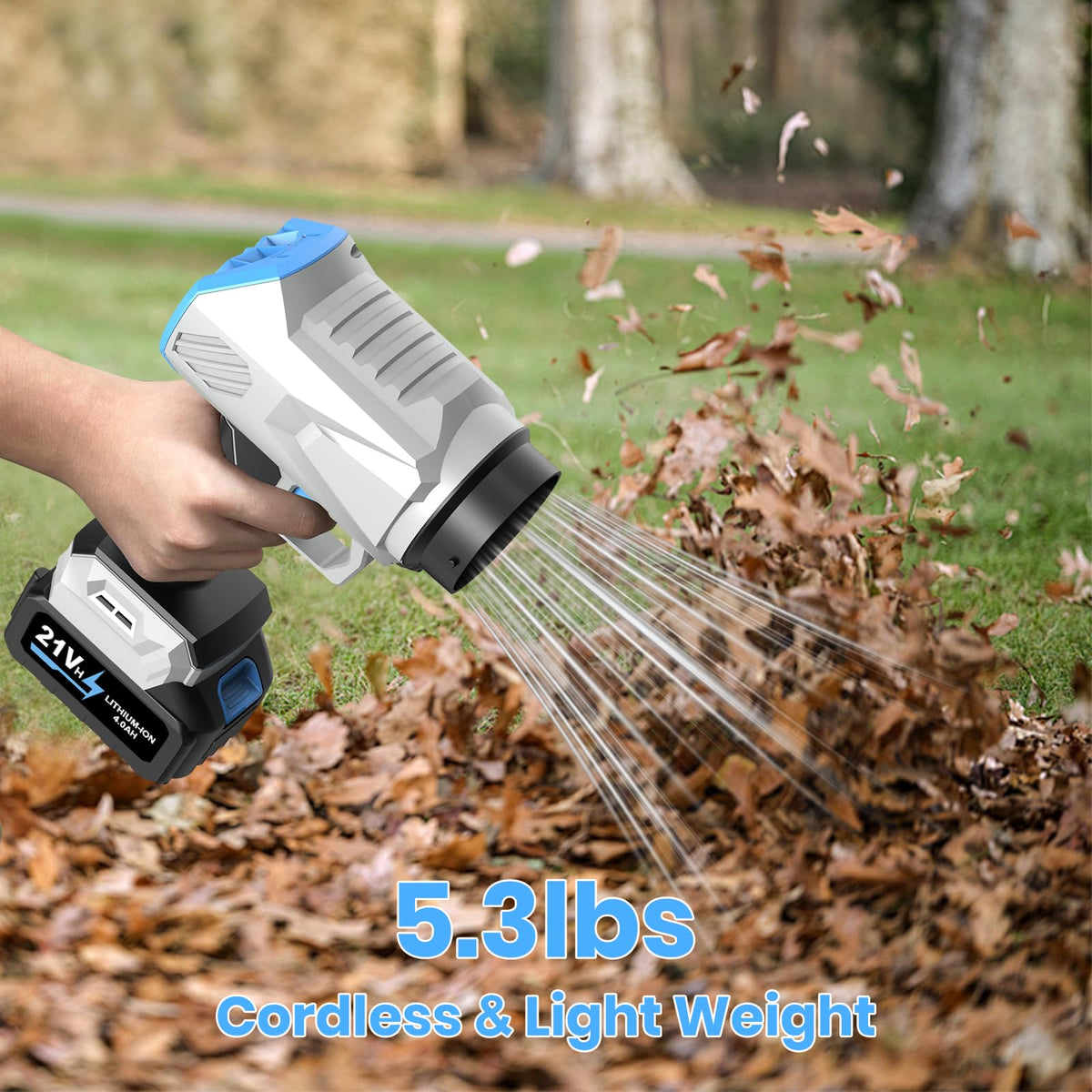 Pkalq Leaf Blower Cordless lightweight design reduces fatigue