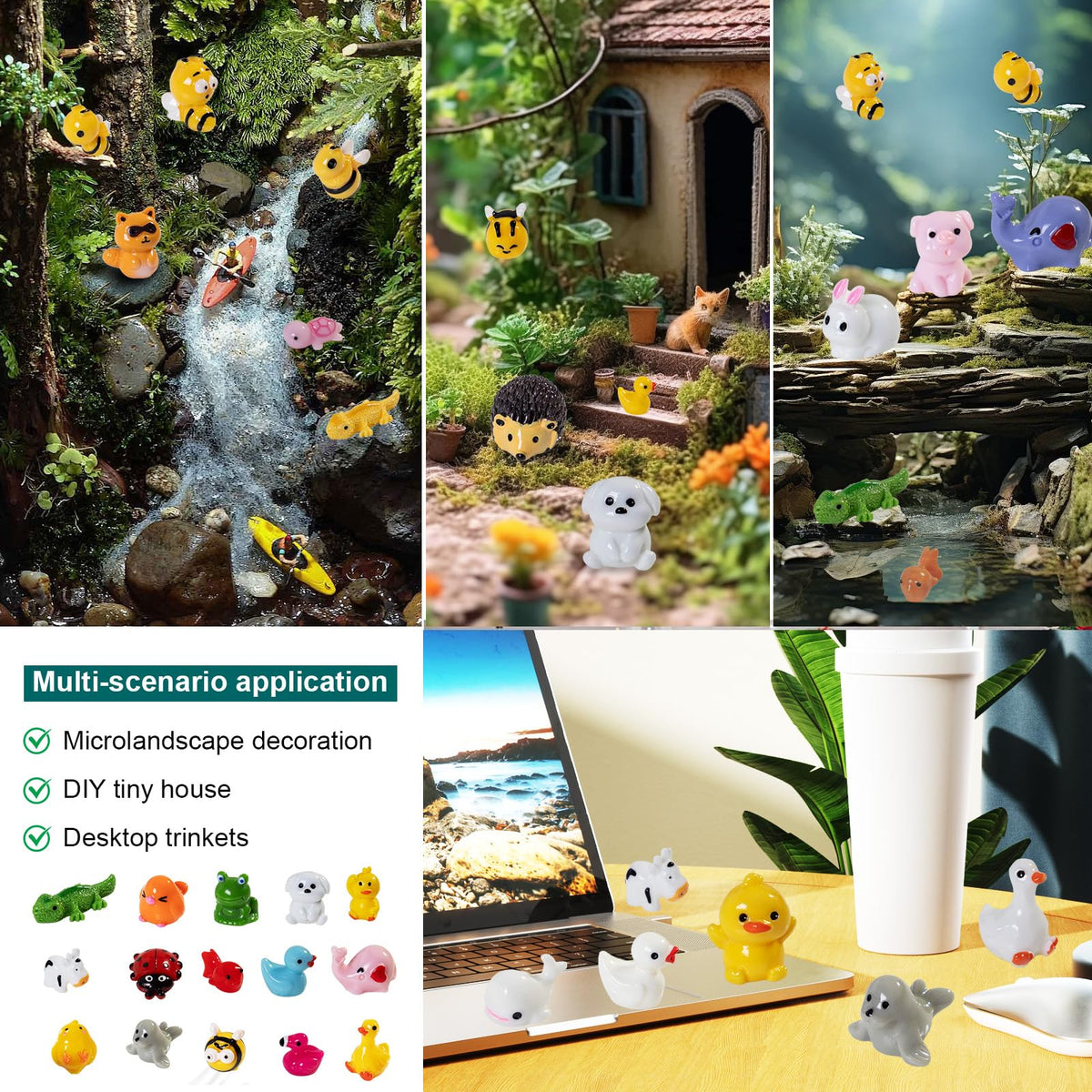 pkaoakyo resin birds mini figures brighten indoor spaces and terrariums