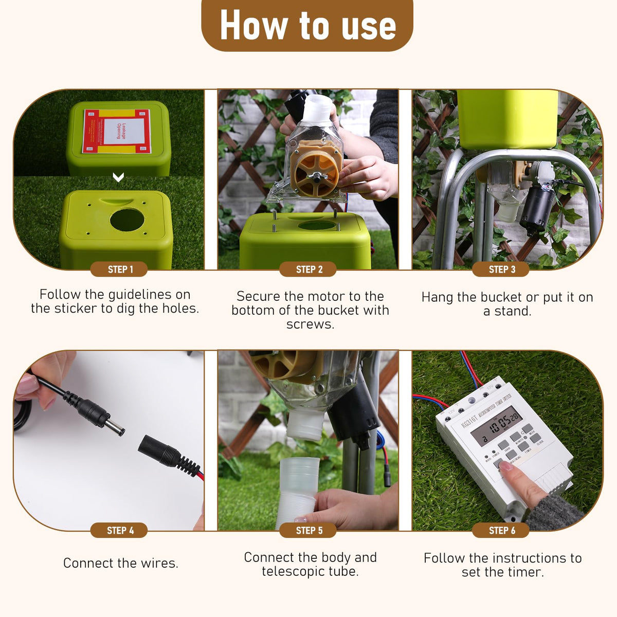 PKNYBZH assembled feeder in use at a coop or enclosure.