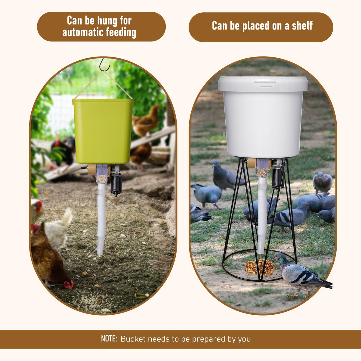 PKNYBZH versatile feeder for chickens, ducks, geese, pigeons, and more.