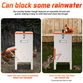 PKNYBZH metal trough prevents small animals from accessing feed outdoors.