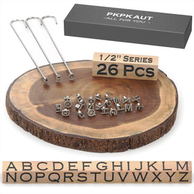 PKPKAUT 26Pcs alphabet branding irons set for wood and leather branding.