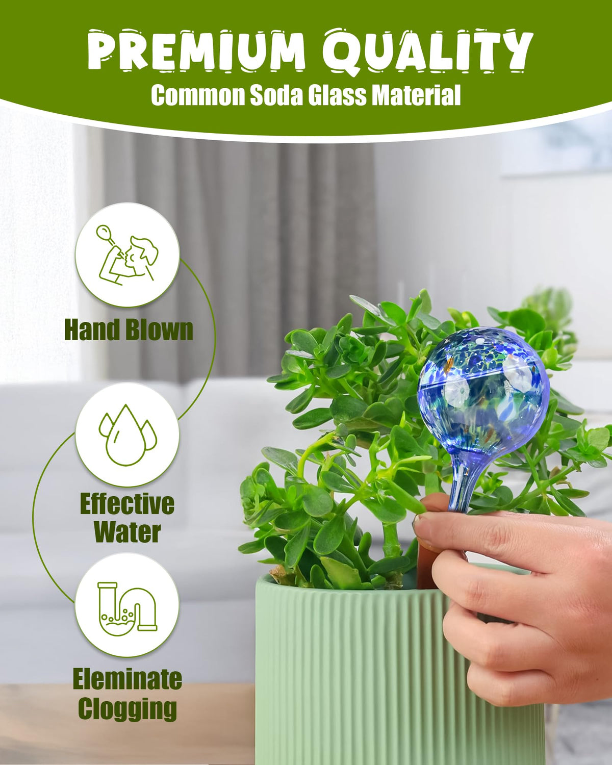 PlanKKers glass rainbow globes highlight colorful decor and plant care.