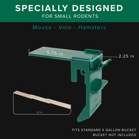 PLANKYPRO Walk The Plank trap inside a bucket ready to catch mice
