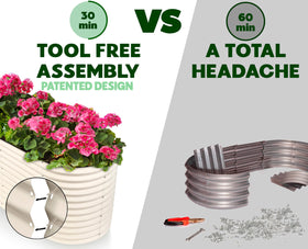 Plant and Plot badge showing a 3-year warranty for long-term use.