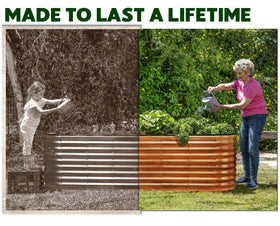 Plant & Plot durable galvanized steel bed withstands weather.