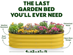 Plant & Plot easy assembly garden bed yellow for quick setup outdoors.