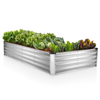 Plant & Plot galvanized raised garden bed with open base for easy planting access