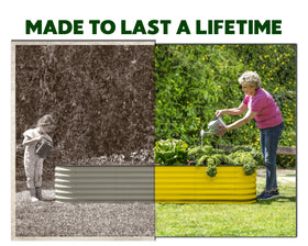 Plant & Plot galvanized steel bed with durable finish for long-lasting use.
