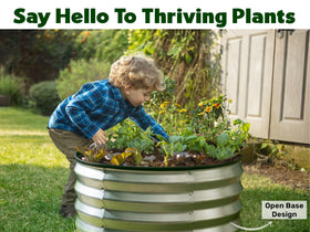 Plant and Plot galvanized steel with zinc coating for durable weather resistance.