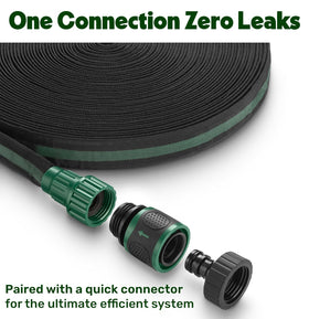Plant & Plot hose curves around plants to fit irregular beds.
