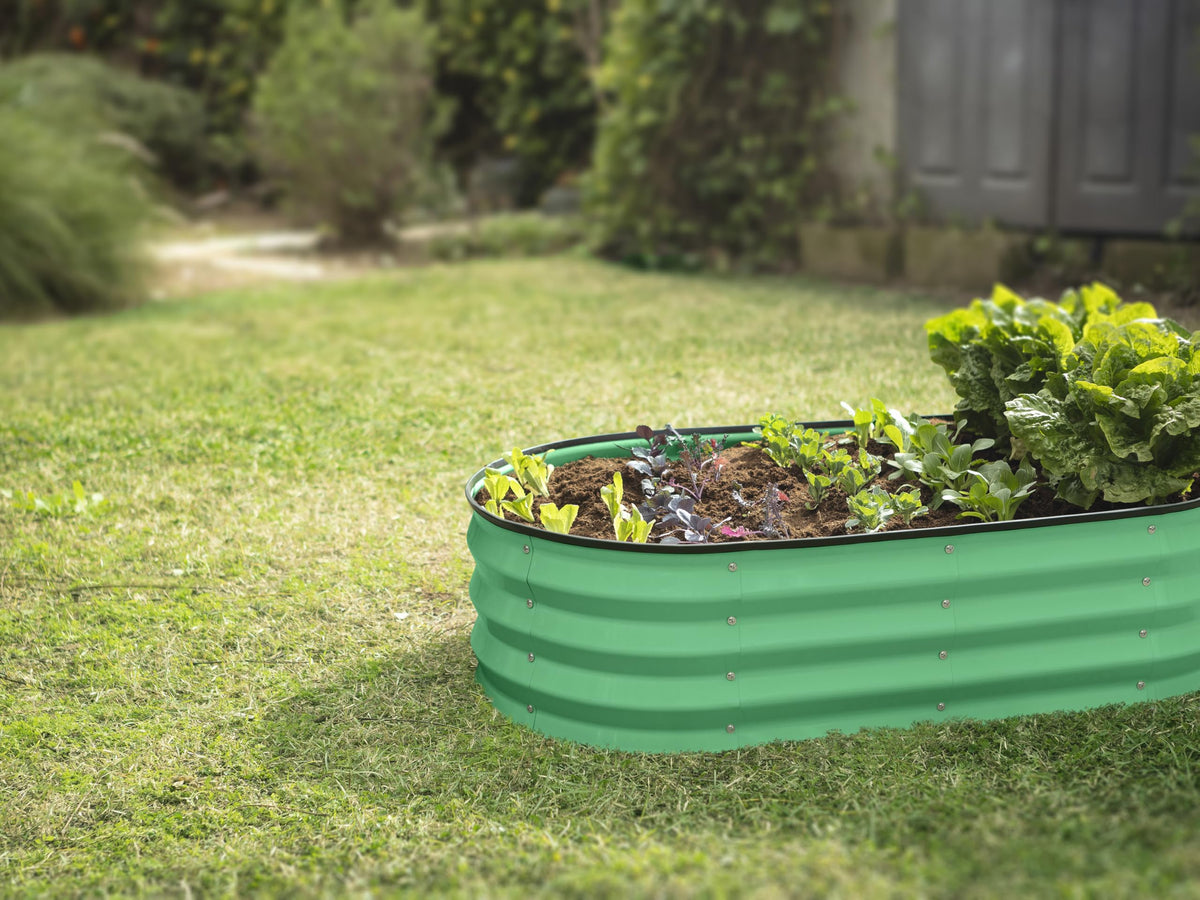 Plant and Plot light green finish close-up emphasizes modern outdoor style.