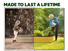 Plant & Plot open-base garden bed yellow enabling easy soil access and drainage.