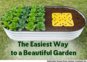 Plant & Plot spacing tool kit yellow enables quick planting in raised beds.