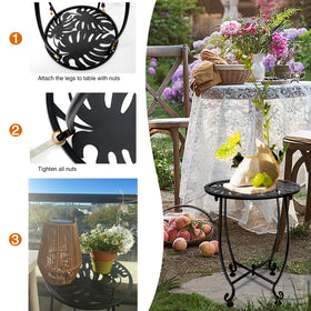 Plant Castle indoor-outdoor table doubles as a plant stand