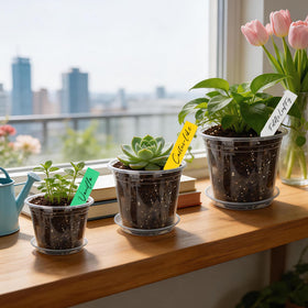 Plant Castle indoor plant display pot keeps windowsill organized