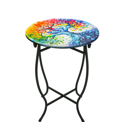 Plant Castle outdoor side table with a 14inch top, ideal for compact spaces.