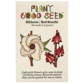 Plant Good Seed hibiscus seeds packet ready for home planting.