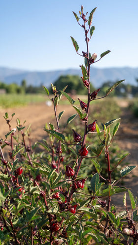 Plant Good Seed roselle calyxes close-up suitable for tea ingredients.