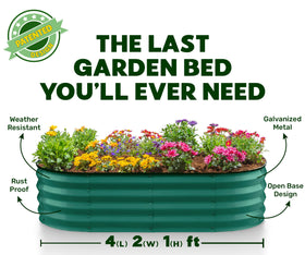 Plant & Plot dark green garden bed blends with outdoor spaces.