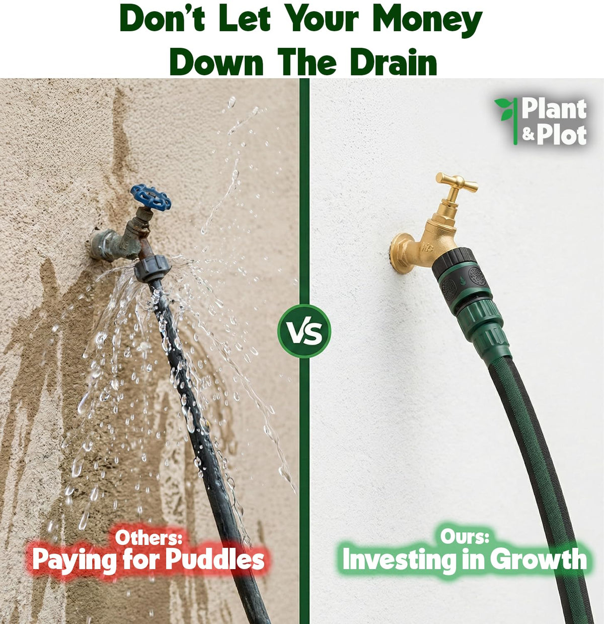 Plant & Plot 2-pack flat soaker hose enables wide garden coverage