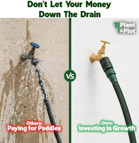 Plant & Plot 2-pack flat soaker hose enables wide garden coverage