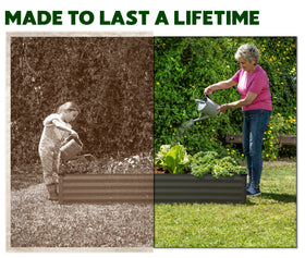 Plant & Plot galvanized metal sheets ensure a sturdy garden box.