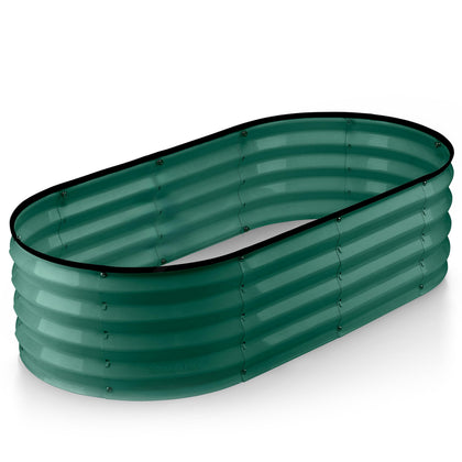 Plant & Plot galvanized raised bed open-base front view for ample planting space.