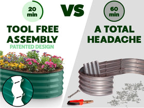 Plant & Plot galvanized raised bed side view shows durable metal construction.