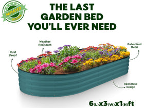 Plant & Plot 6x3x1 ft bed size image for vegetables, herbs, and flowers.