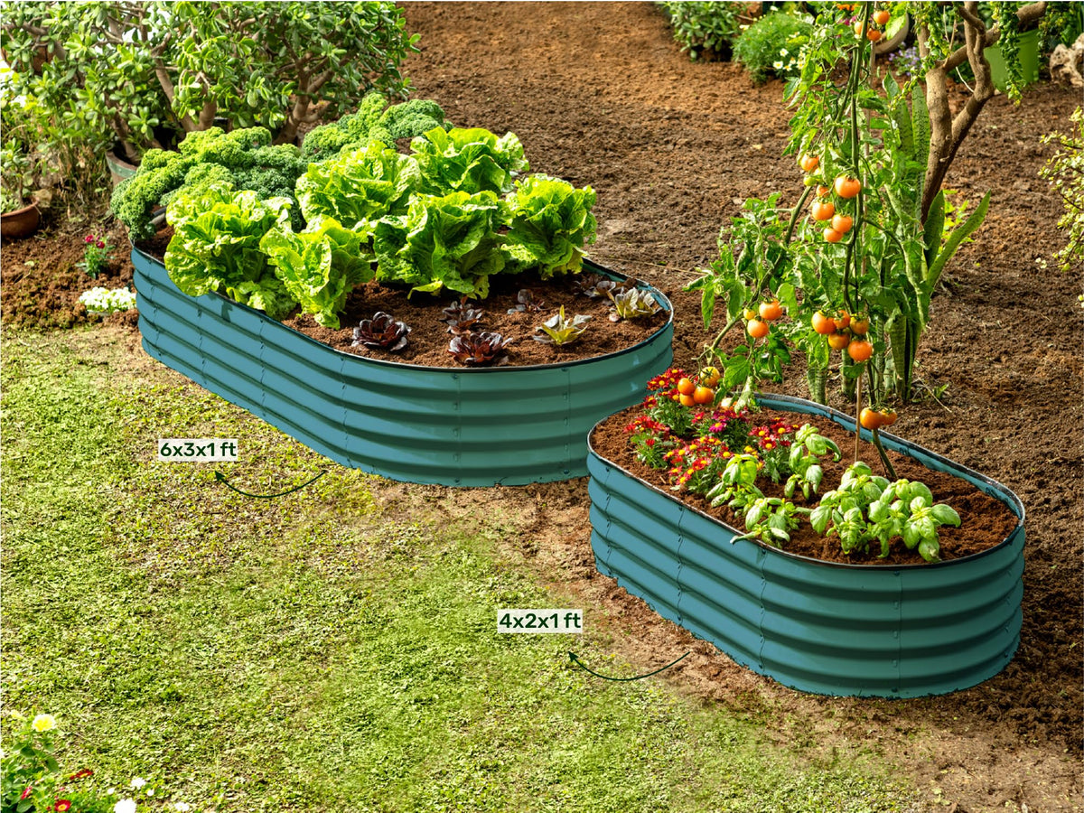 Plant & Plot turquoise finish image adds vibrant color to outdoor spaces.