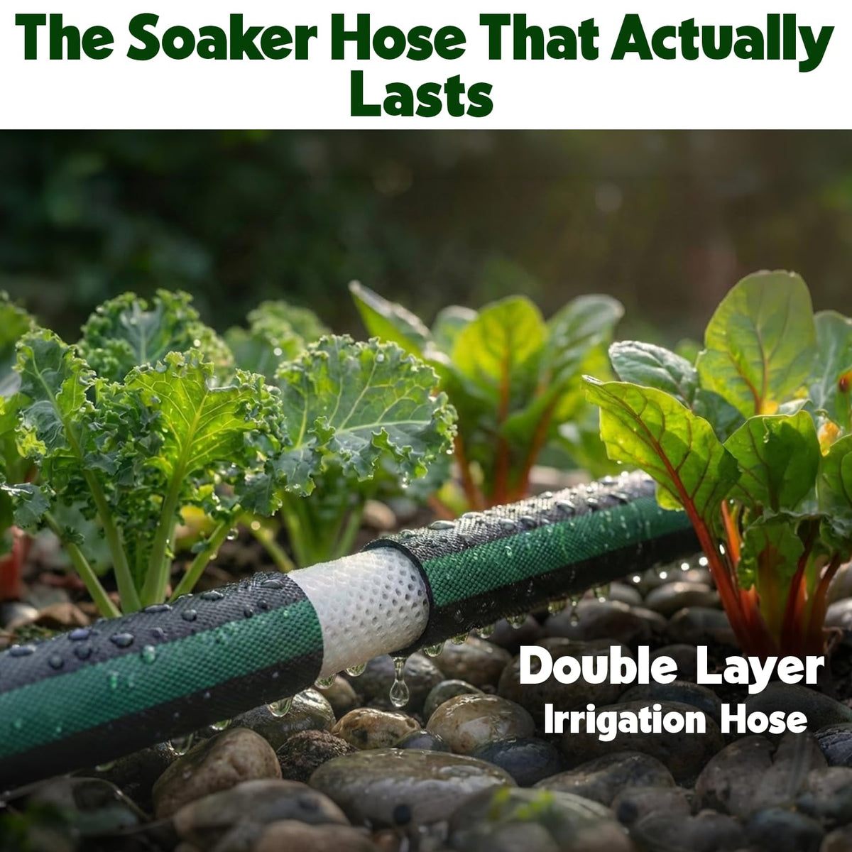 Plant & Plot flexible layout hose curves around plants with no kinks