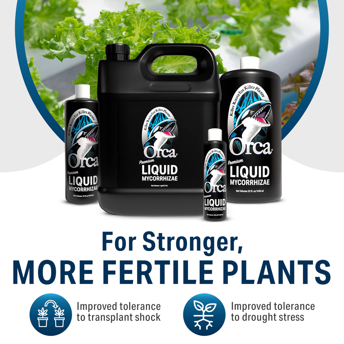 Plant Success Orca liquid mycorrhizae live microbes energize soil ecology.