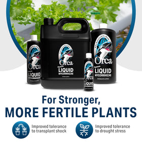 Plant Success Orca liquid mycorrhizae live microbes energize soil ecology.