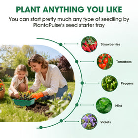PlantaPulse garden tool kit completes the seed starting setup.
