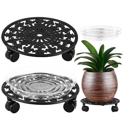 PlanterHoma 11-inch dolly wheels move heavy planters indoors easily