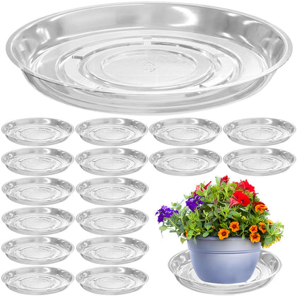 Planterhoma 16-pack plant trays, 14-inch, protect floors from water spills.