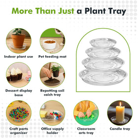 Planterhoma 16-inch clear plant tray for large pots.